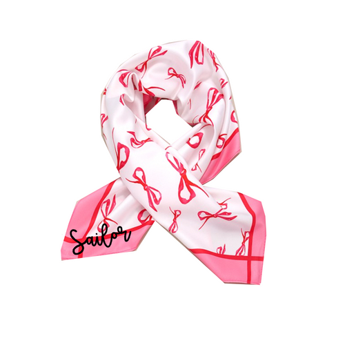 Bows Ribbon Satin Square Scarf Bandana