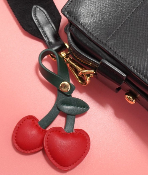 Faux Leather Cherry Bag Charm