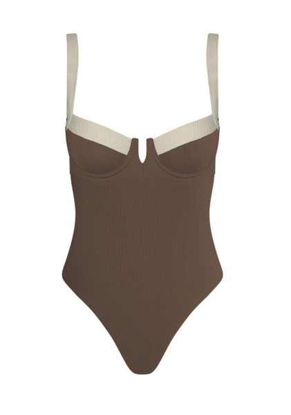 Tuxedo Two Tone One Piece Swimsuit