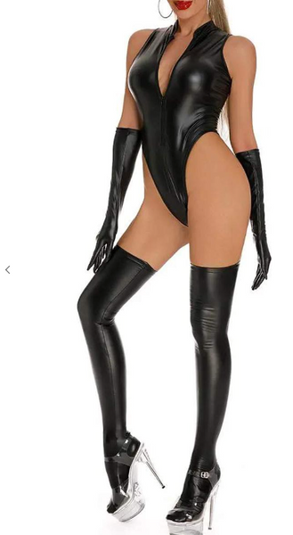 Sexy Womens Leather Cat Costume