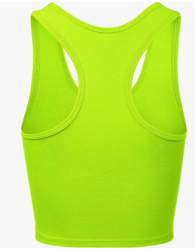 brat Lime Neon Green Racerback Crop Tank