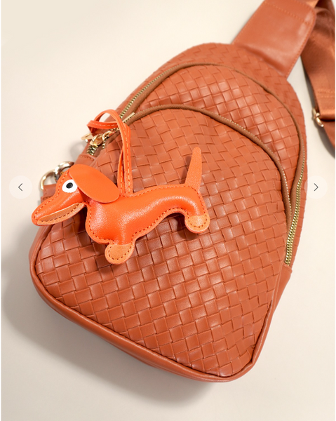 Dog Faux Leather Bag Charm