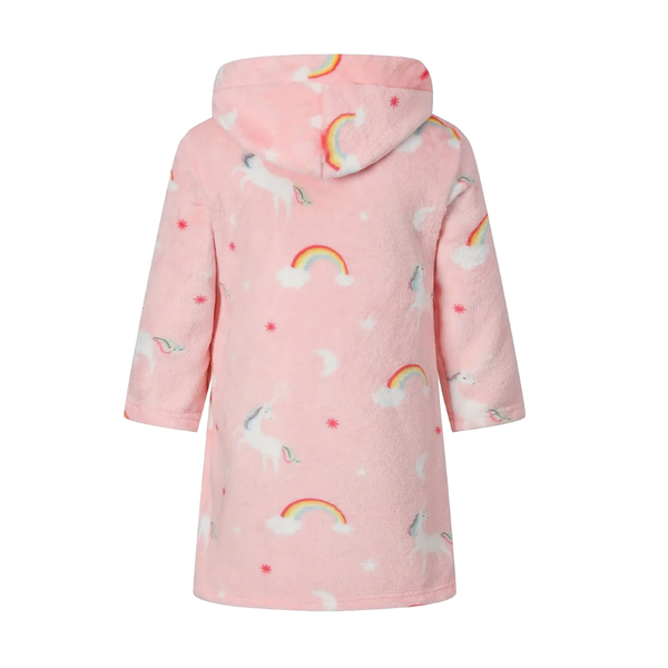 Personalized Girls Plush Pink Rainbow Unicorn Robe